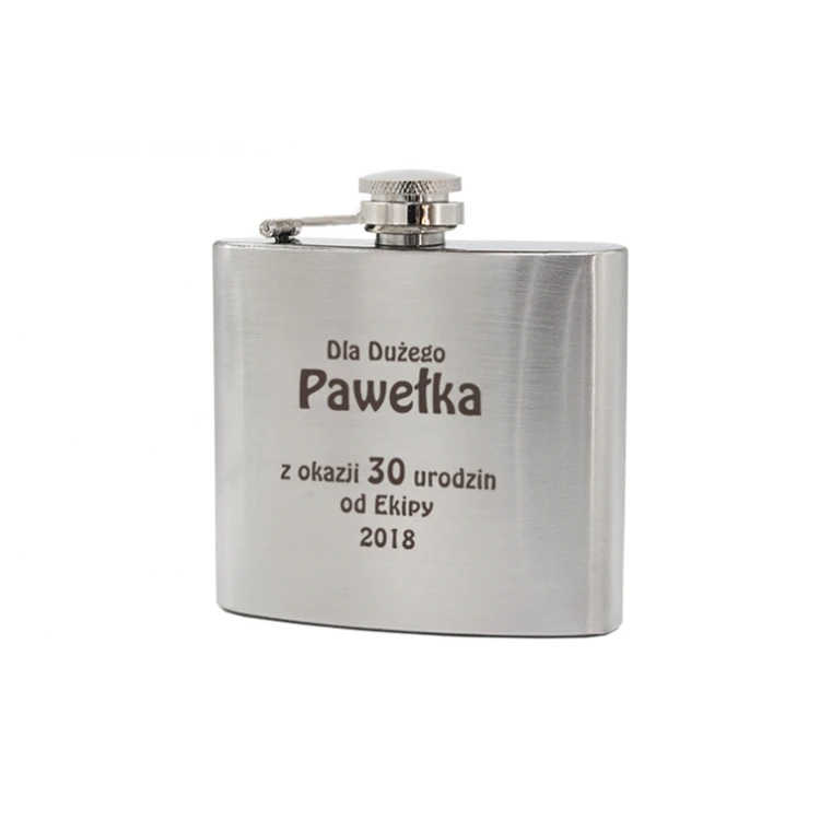 Piersiówka stalowa CLARK z grawerem - 120ml - AL014
