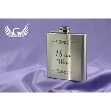 Piersiówka stalowa Weston z grawerem - 180ml 