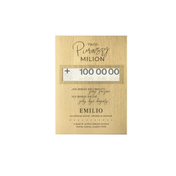 Pierwszy milion - prezent na 18 urodziny - wym. 160x220mm - DS041