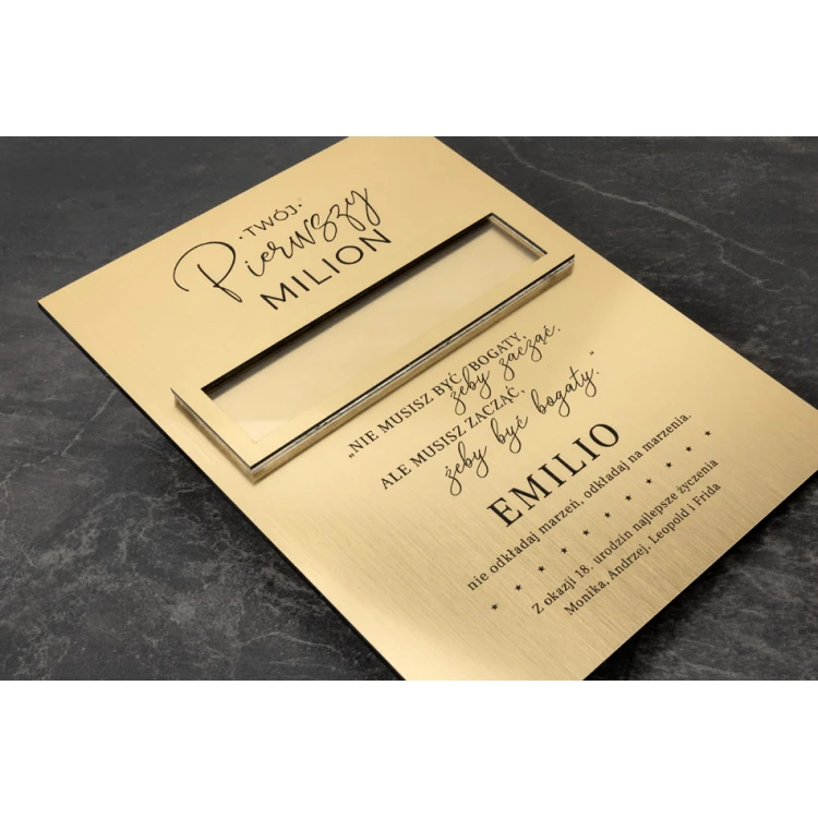 Pierwszy milion - prezent na 18 urodziny - wym. 160x220mm - DS041