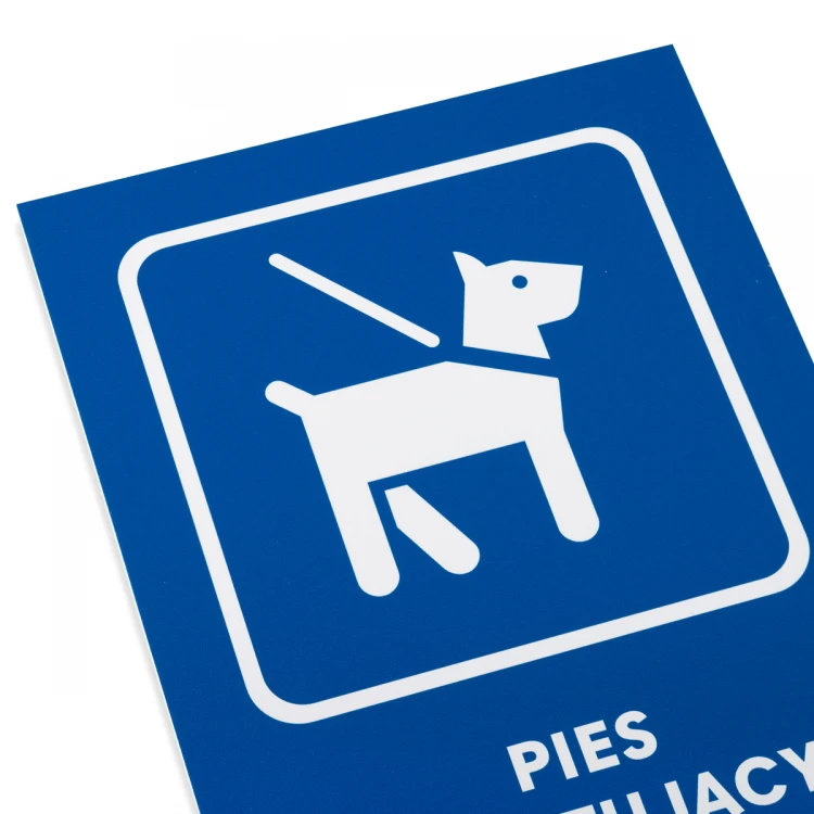 Pies asystujący - tabliczka z pismem Braille - wym. 140x205mm - PCW twarde - TAB481