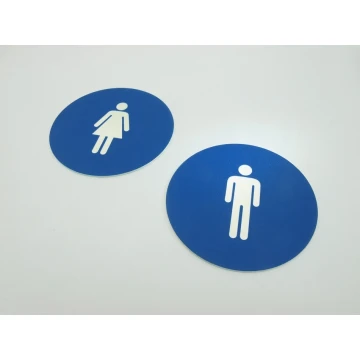 Piktogramy - kolor niebieski - tabliczka o średnicy 10 cm 