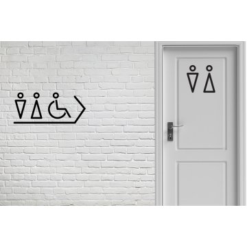 Piktogramy z plexi na toalety - czarny akryl 3mm - TT022
