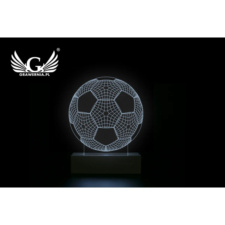 Piłka Nożna - Lampa 3D LED RGB sterowana z pilota - L3D008