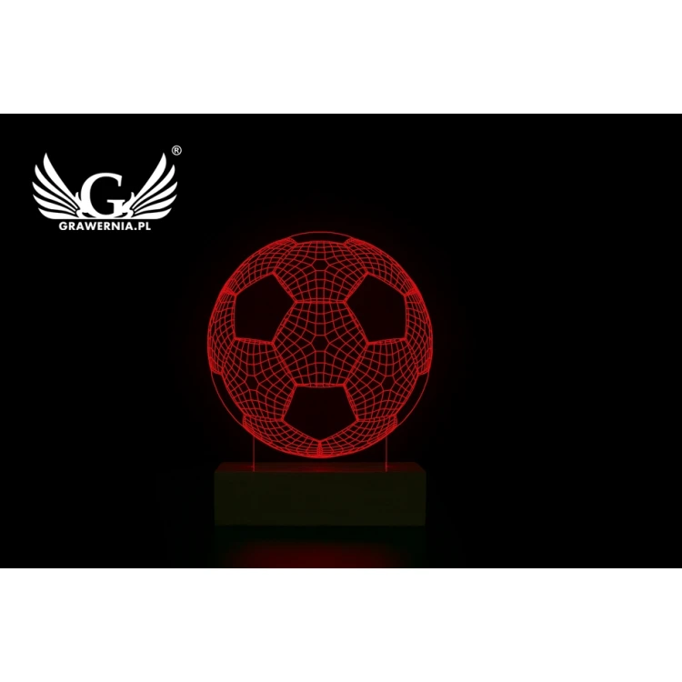 Piłka Nożna - Lampa 3D LED RGB sterowana z pilota - L3D008