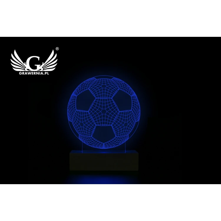 Piłka Nożna - Lampa 3D LED RGB sterowana z pilota - L3D008