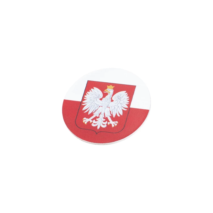 Pins patriotyczny z flagą i godłem Polski - wym. 28mm - PWD033