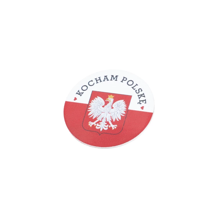 Pins patriotyczny z flagą i godłem Polski - wym. 28mm - PWD034