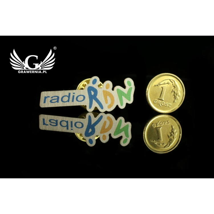 Pinsy metalowe z Twoim logo - kolorowy druk UV - PS014 