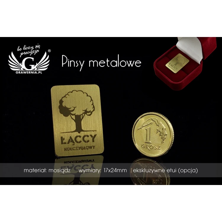 Pinsy metalowe z Twoim logo - wym. 17x24mm - PS015
