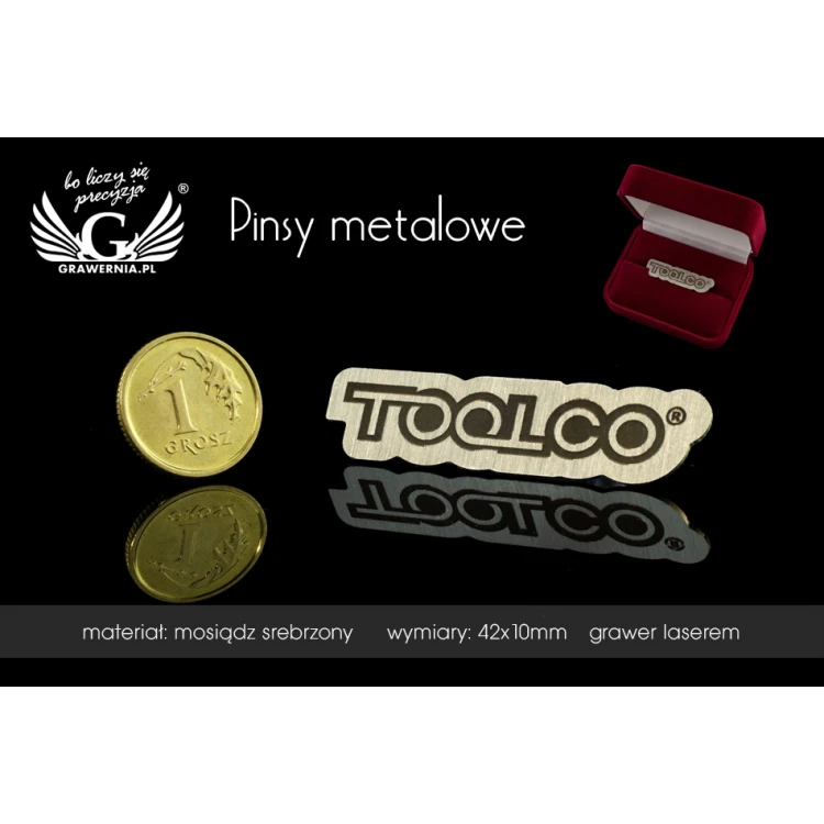 Pinsy metalowe z Twoim logo - wym. 42x10mm - PS017 