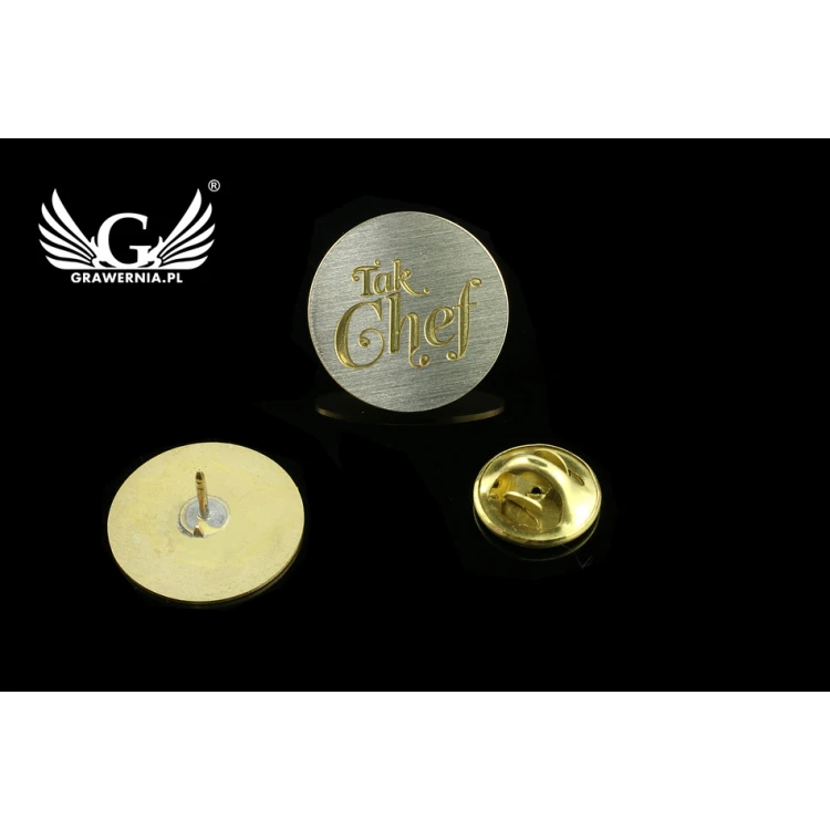 Pinsy metalowe z Twoim logo - średnica: 19mm - CNC - PS019