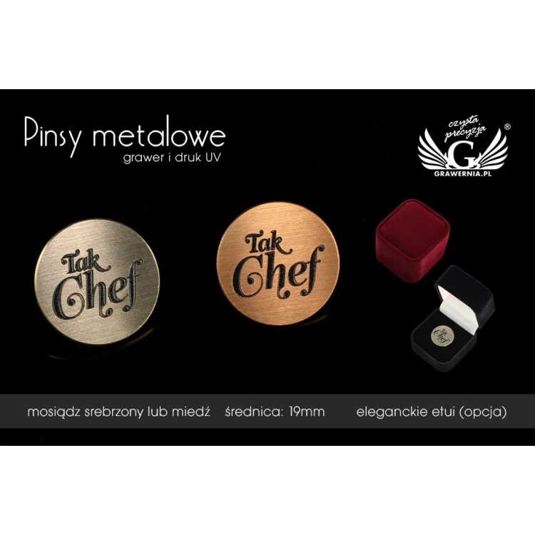 Pinsy metalowe z Twoim logo - średnica: 19mm - PS020