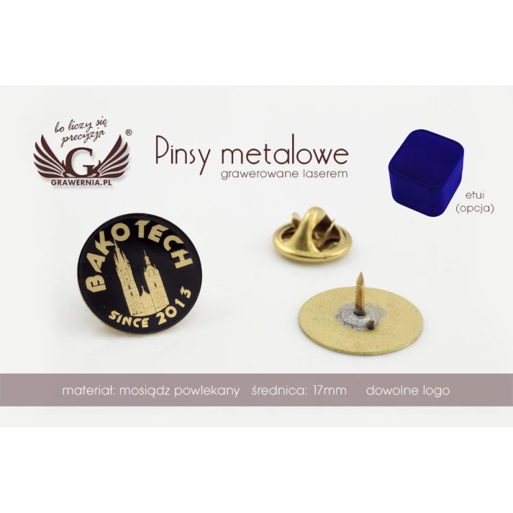 Pinsy metalowe z Twoim logo - średnica: 17mm - PS022