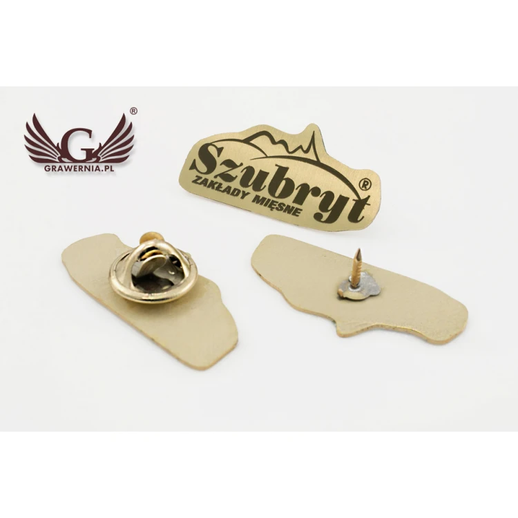 Pinsy metalowe z Twoim logo - wymiary: 32x15,5mm - grawer lub druk UV - PS029