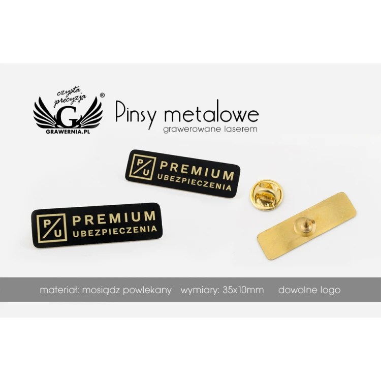 Pinsy metalowe z Twoim logo - wymiary: 35x10mm - PS037