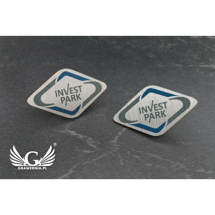 Pinsy mosiężne z Twoim logo - wym. 26x15mm - druk UV - PS041