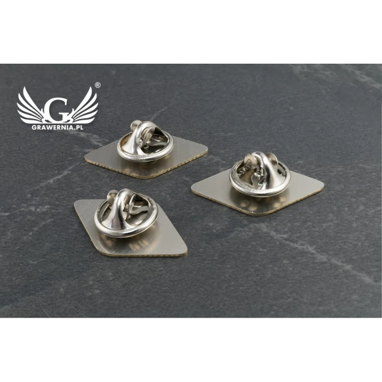 Pinsy mosiężne z Twoim logo - wym. 26x15mm - druk UV - PS041