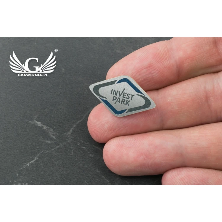 Pinsy mosiężne z Twoim logo - wym. 26x15mm - druk UV - PS041