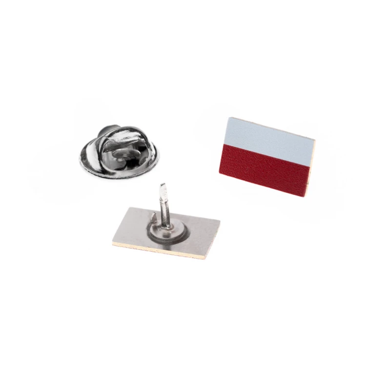 Pinsy mosiężne flaga Polski - wym. 13x8mm - druk UV - PS045