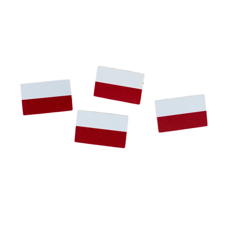 Pinsy mosiężne flaga Polski - wym. 13x8mm - druk UV - PS045