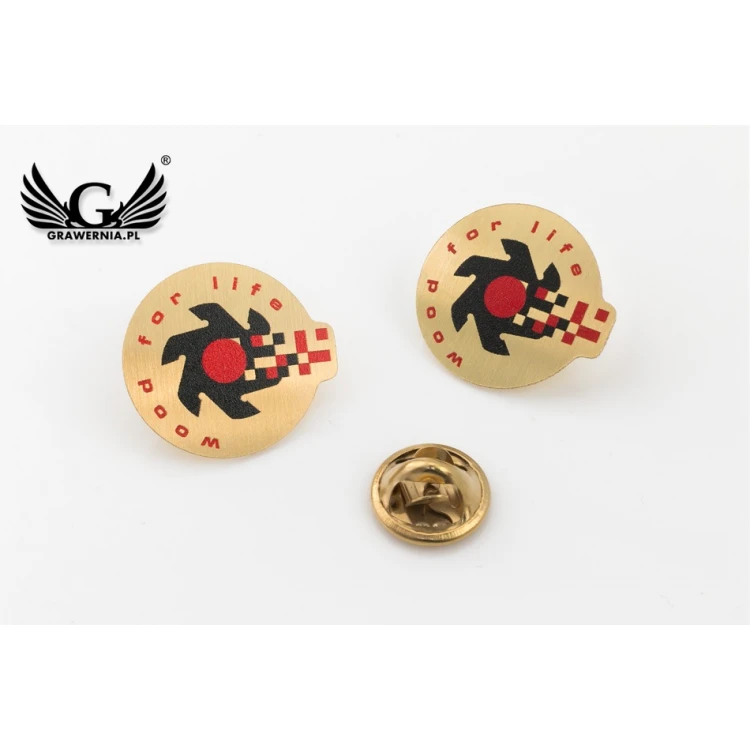Pinsy mosiężne z Twoim logo - wym. 22x20mm - druk UV - PS042 