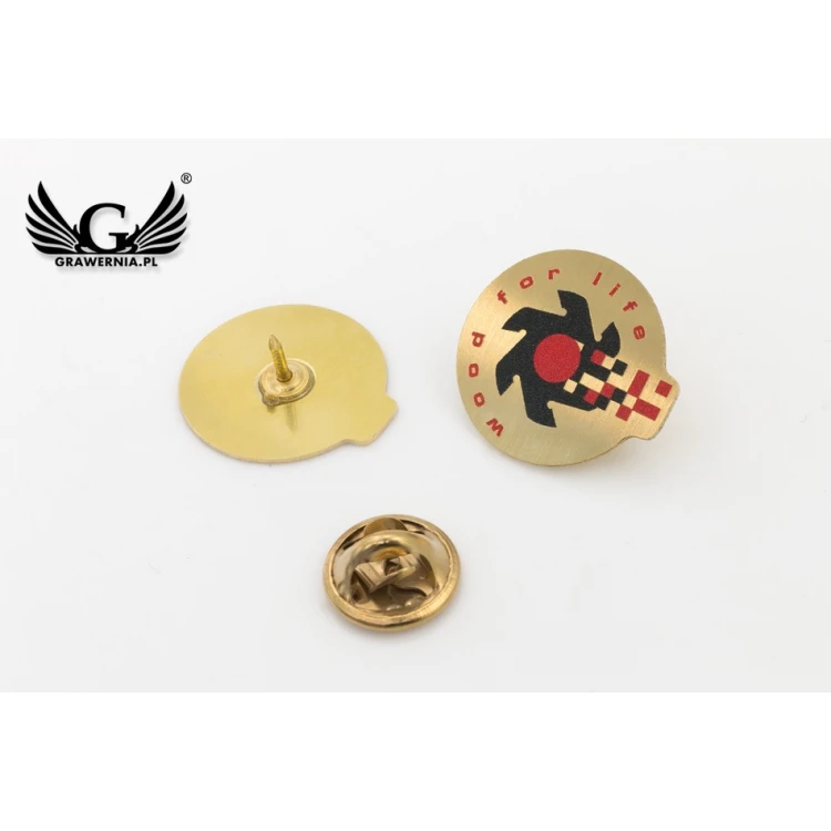 Pinsy mosiężne z Twoim logo - wym. 22x20mm - druk UV - PS042 