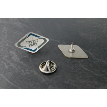 Pinsy mosiężne z Twoim logo - wym. 26x15mm - druk UV - PS041