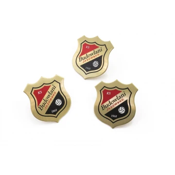 Pinsy - Tarcze mosiężne z Twoim logo - wym. 27x30mm - druk UV - PS031