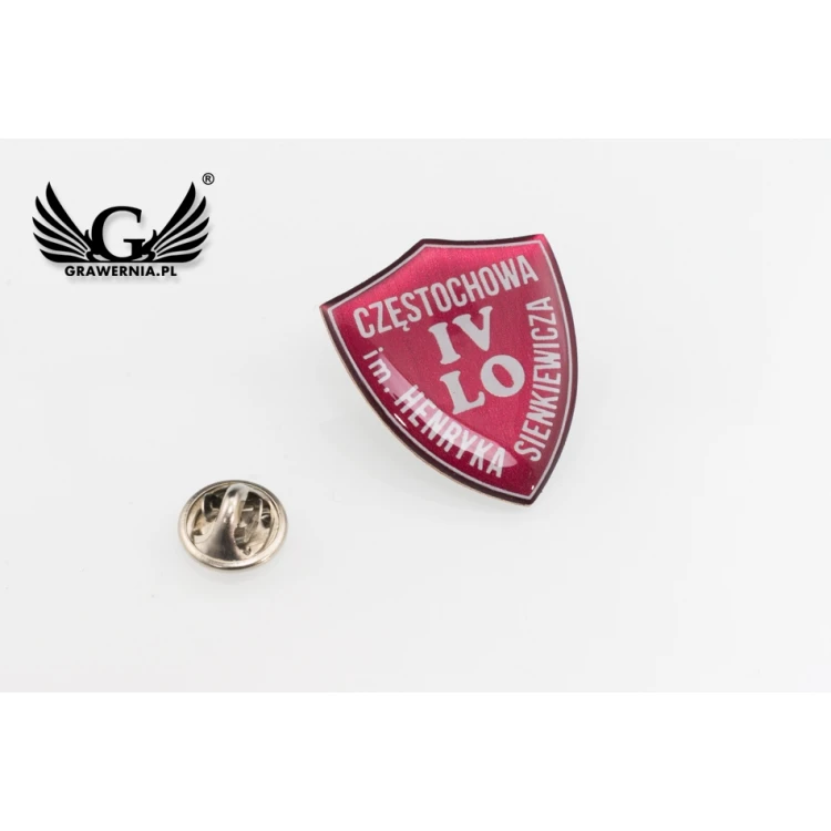 Pinsy - Tarcze z logo szkoły - wypukłe 3D doming - PWD013
