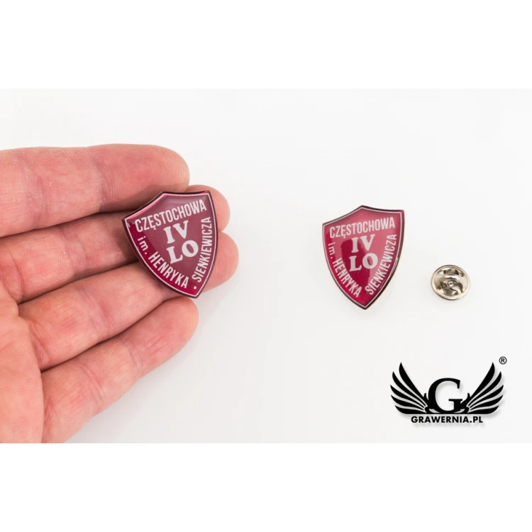 Pinsy - Tarcze z logo szkoły - wypukłe 3D doming - PWD013