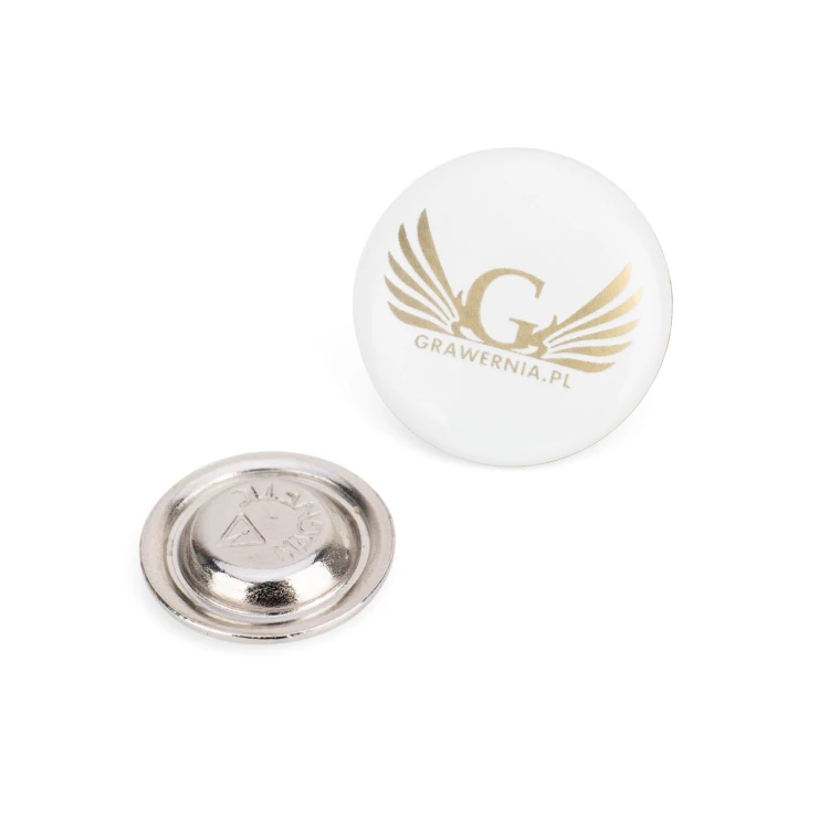 Pinsy z mosiądzu surowego - wypukłe 3D doming - dowolne logo - PWD032