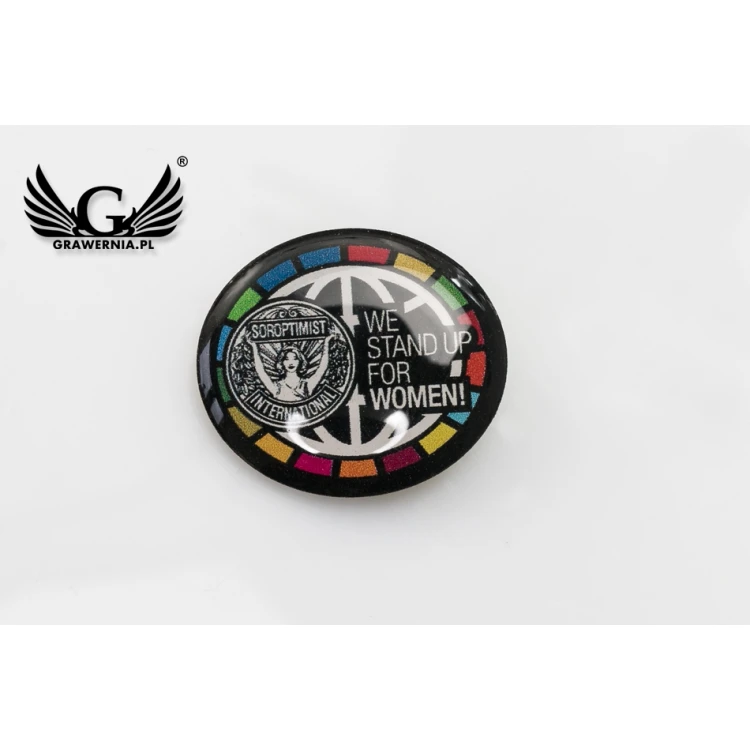 Pinsy z mosiądzu magnetyczne - wypukłe 3D doming - dowolne logo - PWD002 