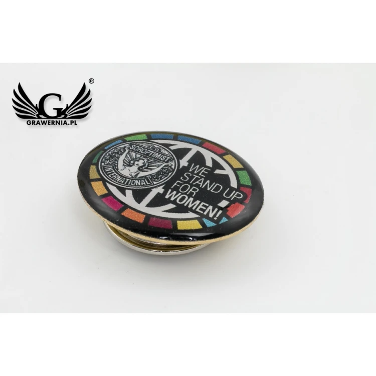 Pinsy z mosiądzu magnetyczne - wypukłe 3D doming - dowolne logo - PWD002 