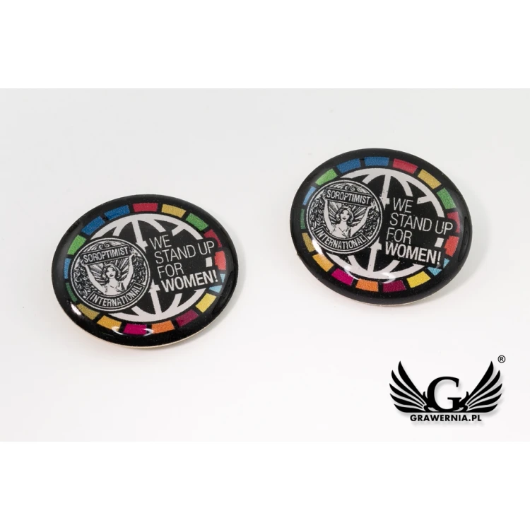 Pinsy z mosiądzu magnetyczne - wypukłe 3D doming - dowolne logo - PWD002 