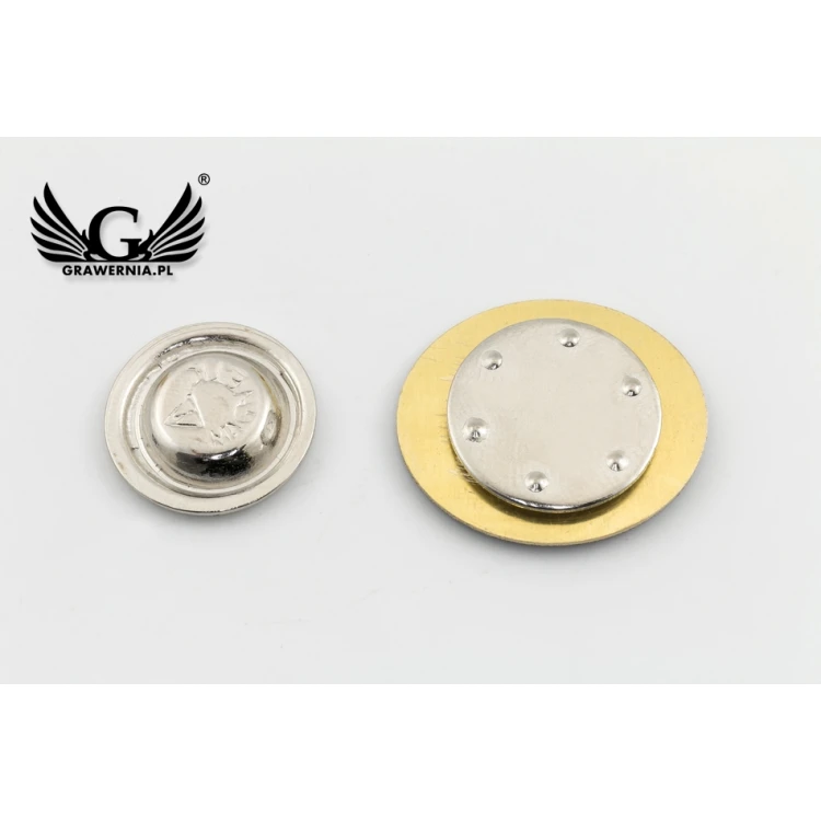 Pinsy z mosiądzu magnetyczne - wypukłe 3D doming - dowolne logo - PWD002 