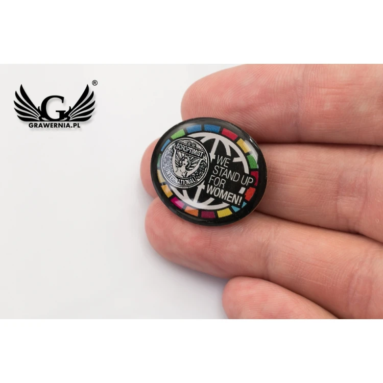 Pinsy z mosiądzu magnetyczne - wypukłe 3D doming - dowolne logo - PWD002 
