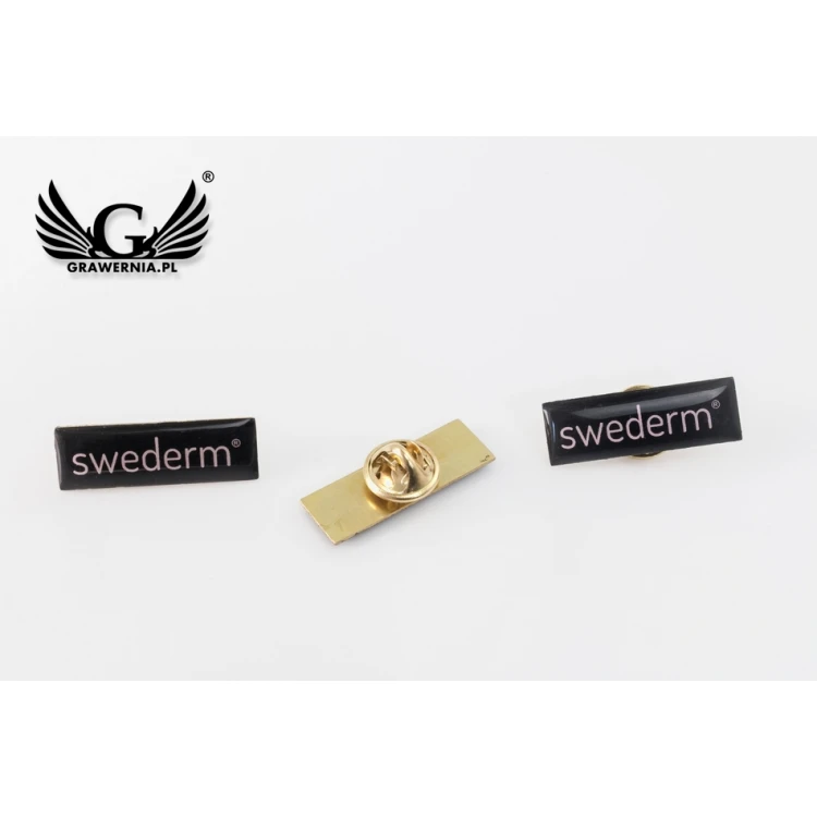 Pinsy z mosiądzu - wypukłe 3D doming - dowolne logo - PWD004