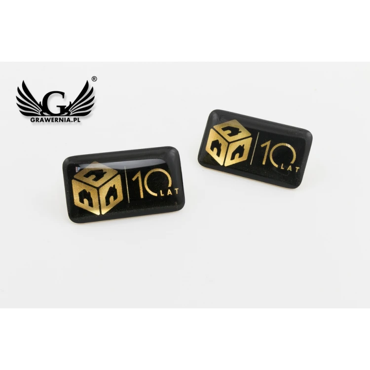 Pinsy z mosiądzu - wypukłe 3D doming - dowolne logo - PWD006
