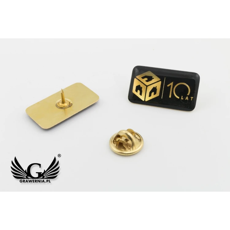 Pinsy z mosiądzu - wypukłe 3D doming - dowolne logo - PWD006