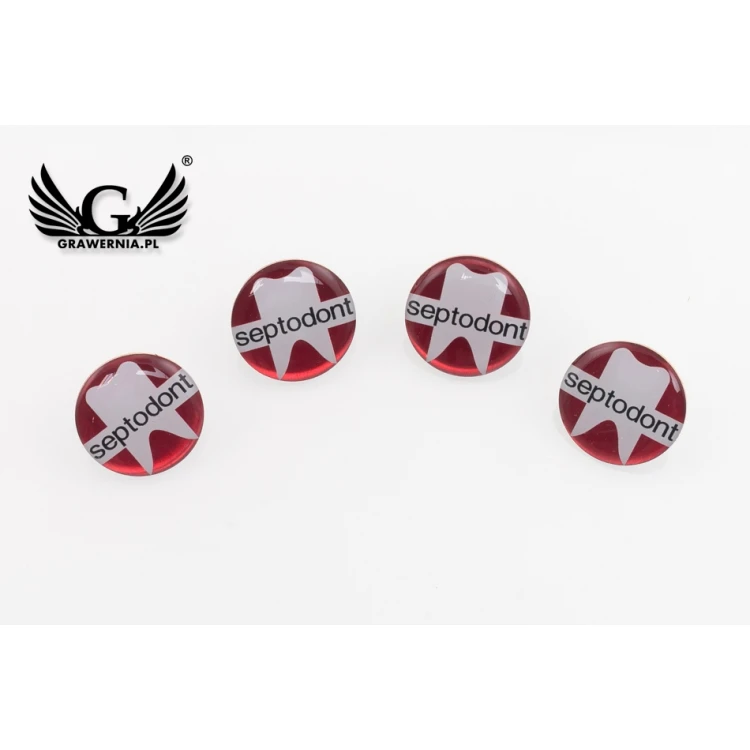 Pinsy z mosiądzu - wypukłe 3D doming - dowolne logo - PWD009