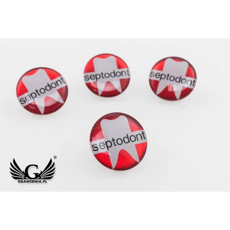 Pinsy z mosiądzu - wypukłe 3D doming - dowolne logo - PWD009