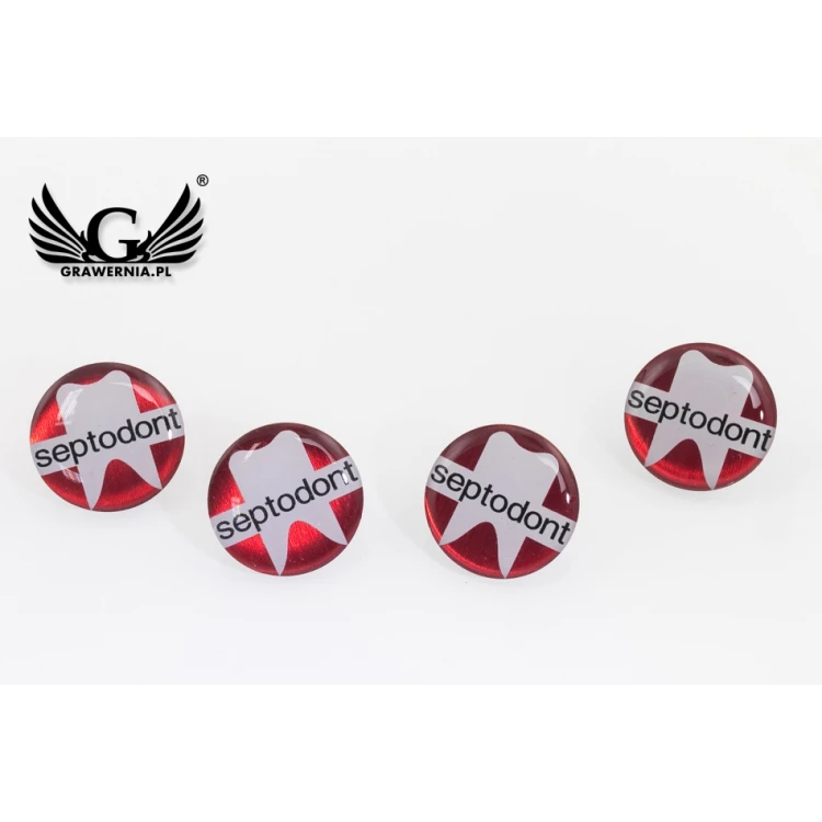 Pinsy z mosiądzu - wypukłe 3D doming - dowolne logo - PWD009