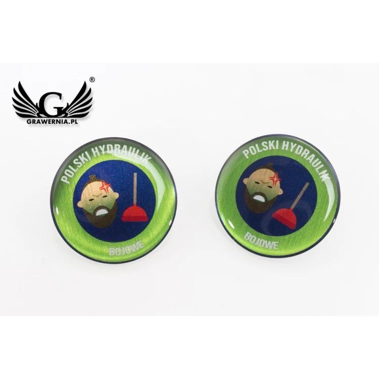 Pinsy z mosiądzu - wypukłe 3D doming - dowolne logo - PWD014