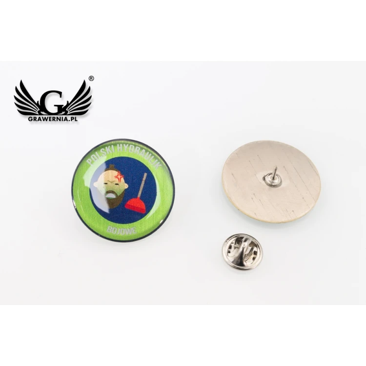 Pinsy z mosiądzu - wypukłe 3D doming - dowolne logo - PWD014