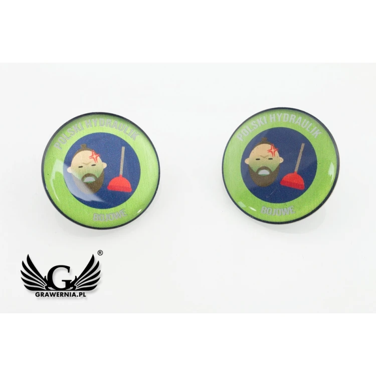 Pinsy z mosiądzu - wypukłe 3D doming - dowolne logo - PWD014
