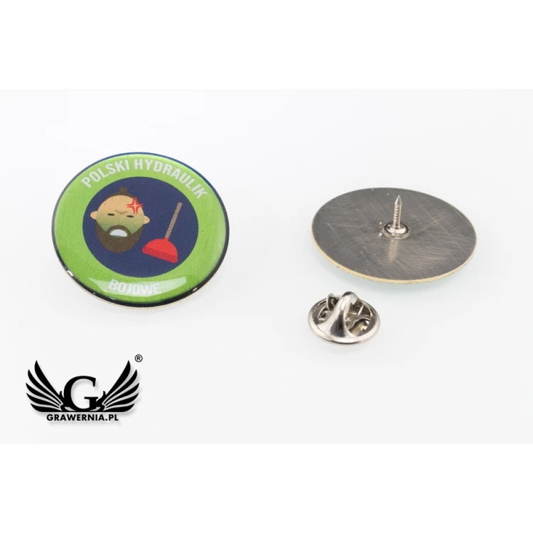 Pinsy z mosiądzu - wypukłe 3D doming - dowolne logo - PWD014