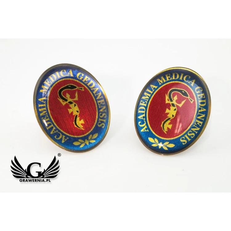 Pinsy z mosiądzu - wypukłe 3D doming - dowolne logo - PWD015