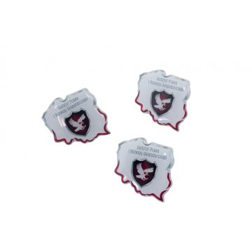 Pinsy z mosiądzu - wypukłe 3D doming - dowolne logo - PWD019