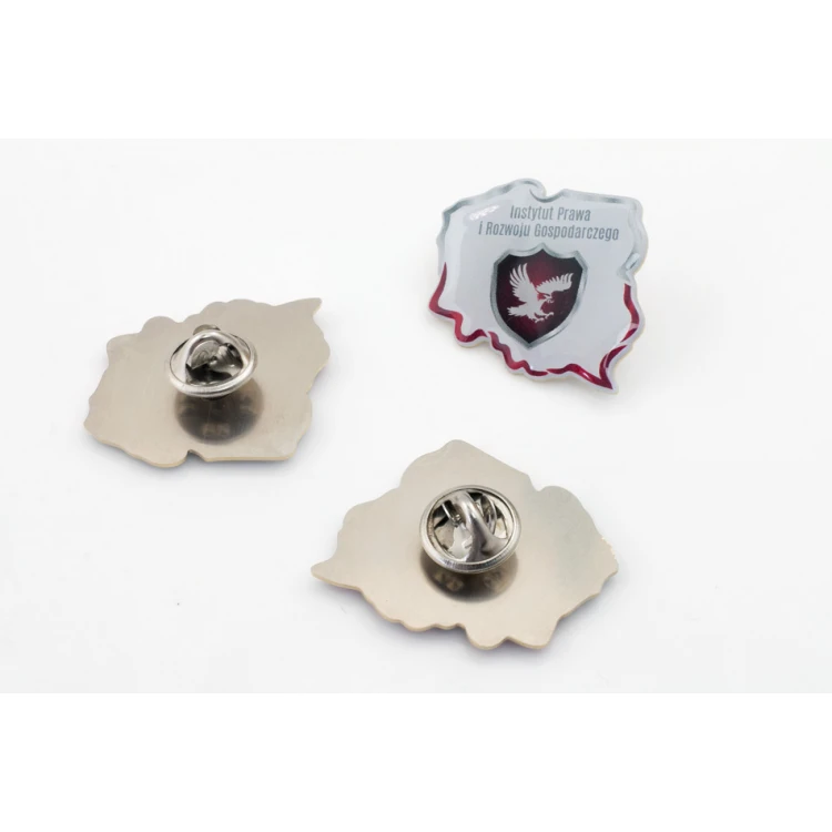 Pinsy z mosiądzu - wypukłe 3D doming - dowolne logo - PWD019